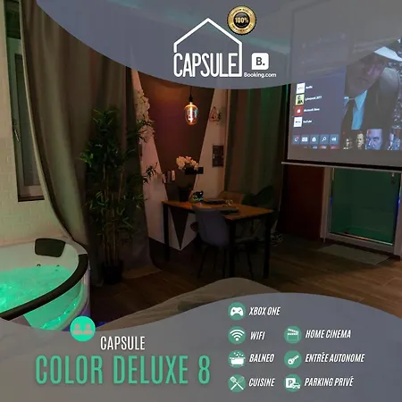 Appartement Capsule Color Deluxe Balneo I Ecran Cinema I Console De Jeux Trith-Saint-Leger